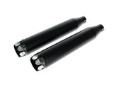 Rinehart Racing RIN-500-0301S 3" Slip-On Mufflers Black w/Black Scalloped End Caps for Harley-Davidson Dyna 95-17