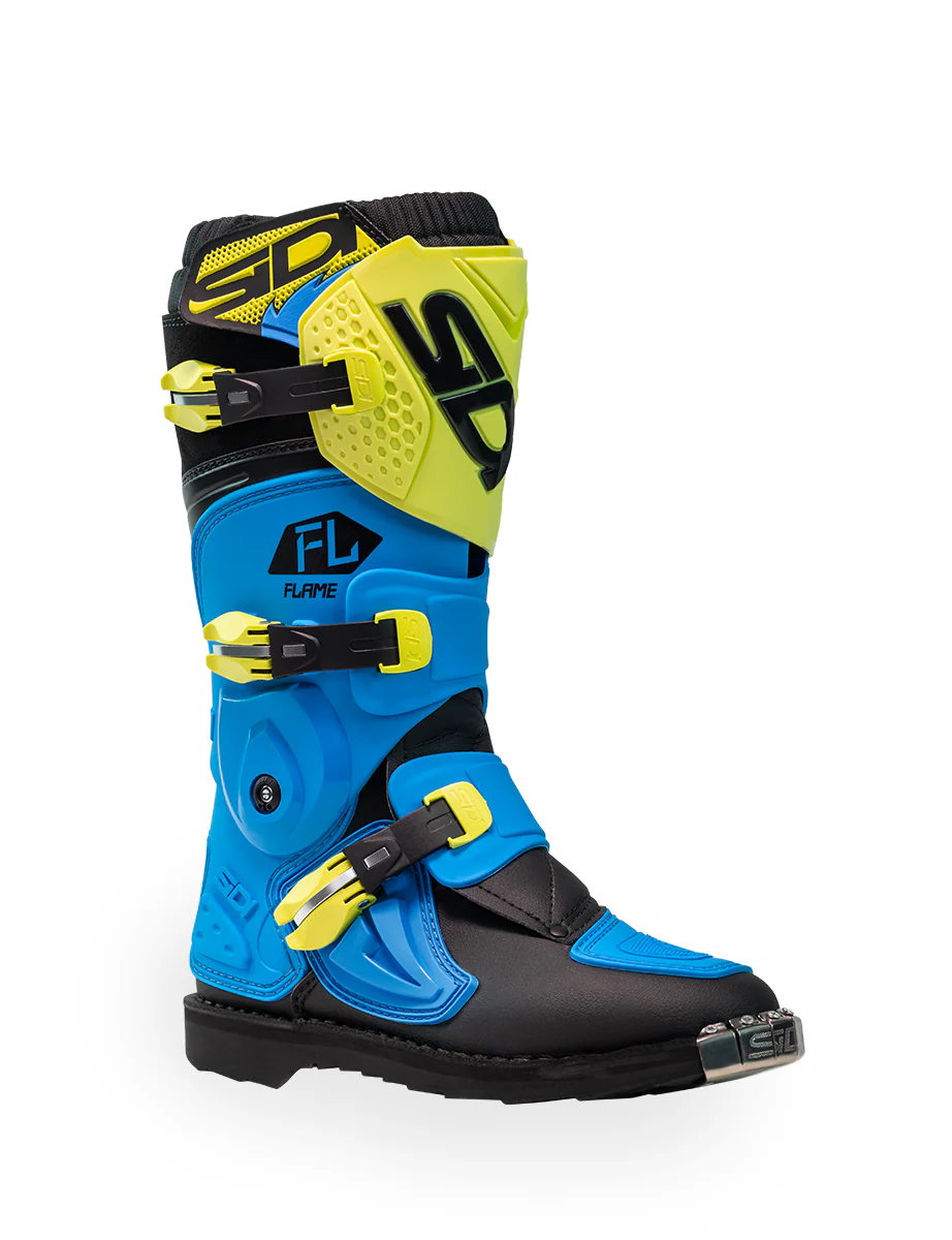 Sidi Flame Light Blue/Lime/Black Youth Boots