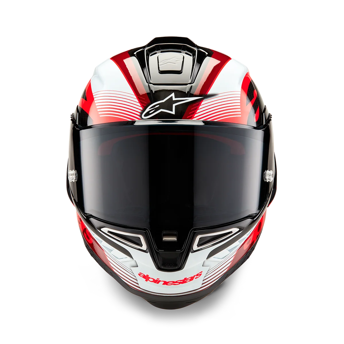 Alpinestars Supertech R10 Team Gloss Black Carbon/Red/White Helmet