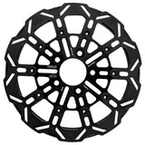 Kodlin KM-K7145E-B 11.5" Rear 10-Spoke Disc Rotor Black Band & Black Carrier for Harley-Davidson Big Twin 00-Up/Sportster 00-10