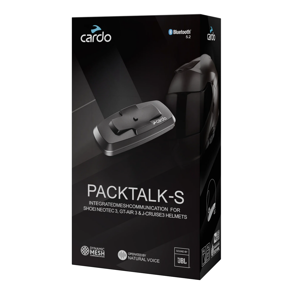 Cardo Packtalk-S Edge UCS Single Bluetooth Communication System for Shoei Helmets