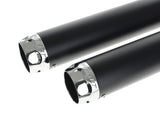Rinehart Racing RIN-500-0201C-S 3" Slip-On Mufflers Black w/Chrome Scalloped End Caps for Harley-Davidson Softail FXST 07-17/Heritage 07-17/Breakout 13-17/Rocker 08-11