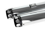 Rinehart Racing RIN-500-0204S 3" Slip-On Mufflers Chrome w/Black Scalloped End Caps for Harley-Davidson Softail Deuce 2007/Fat Boy 07-17