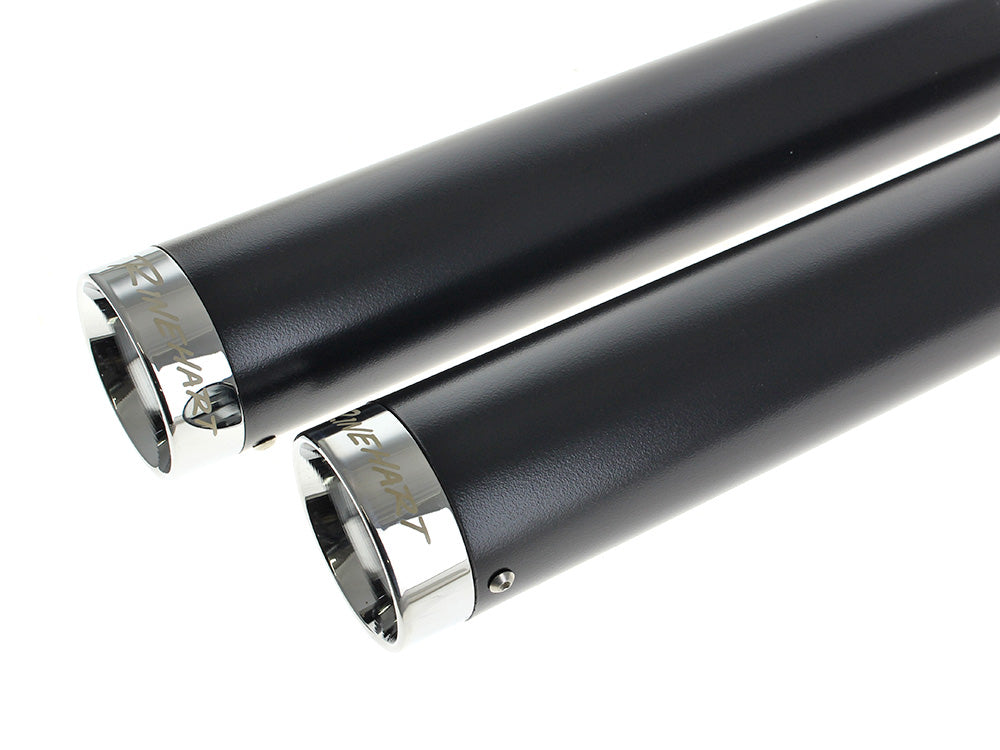 Rinehart Racing RIN-500-0205C 3" Slip-On Mufflers Black w/Chrome End Caps for Harley-Davidson Softail Deuce 2007/Fat Boy 07-17
