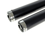Rinehart Racing RIN-500-0301C 3" Slip-On Mufflers Black w/Chrome End Caps for Harley-Davidson Dyna 95-17
