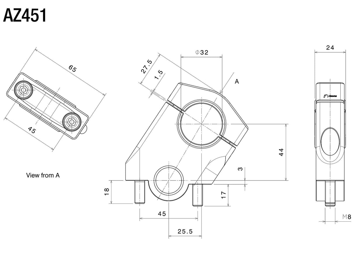 Rizoma Handlebar Riser Kit Titanium for BMW R 1200 GS/R 1200 GS Adventure/R 1200 GS Rallye/R 1250 GS