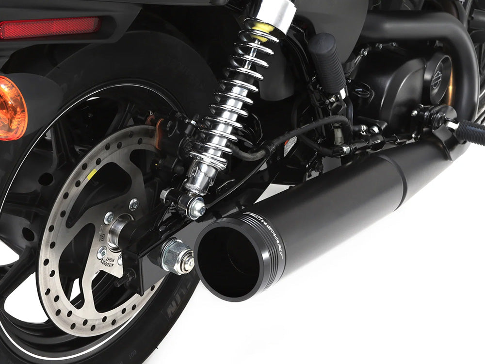 Rinehart Racing RIN-500-0700 4.5" Slip-On Muffler Black w/Black End Cap for Harley-Davidson Street 500/Street Rod 750 15-20