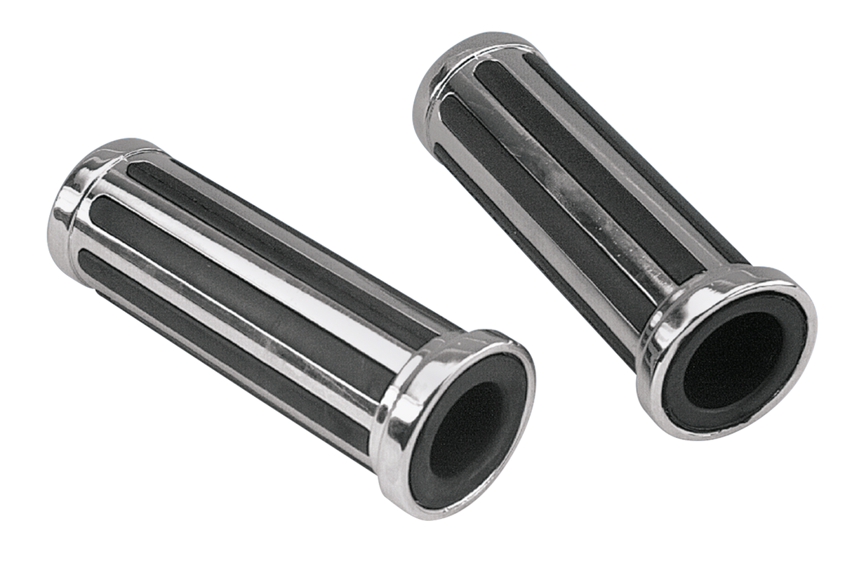 Zodiac Z351445 Streamliner Grips Chrome for 1" Handlebars