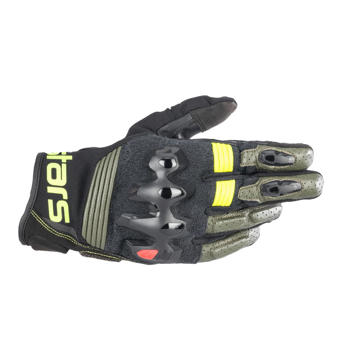 Alpinestars Halo Leather Forest Green/Black/Fluro Yellow Gloves