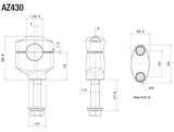 Rizoma 1" x 42mm Handlebar Risers Black