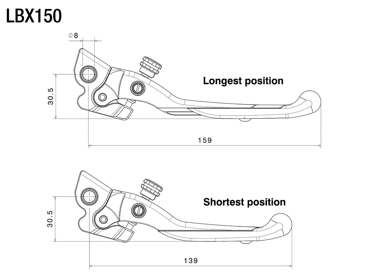 Rizoma Adjustable Plus Left Side Brake Lever Black for Vespa Models