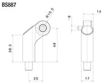 Rizoma Side Mount Mirror Adapter Black for BMW R 1200 GS/Adventure 10-18/R1250GS/Adventure 19-21/Ducati Diavel 11-18/XDiavel