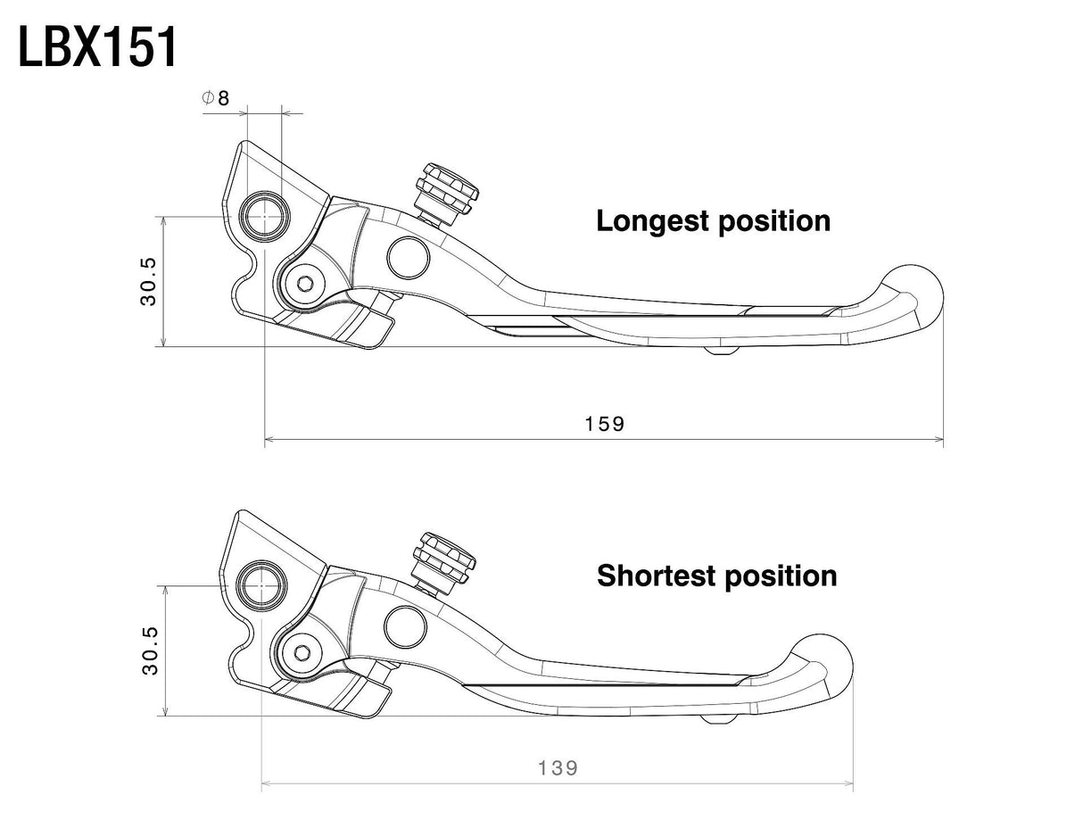 Rizoma Adjustable Plus Right Side Brake Lever Black for Vespa Models