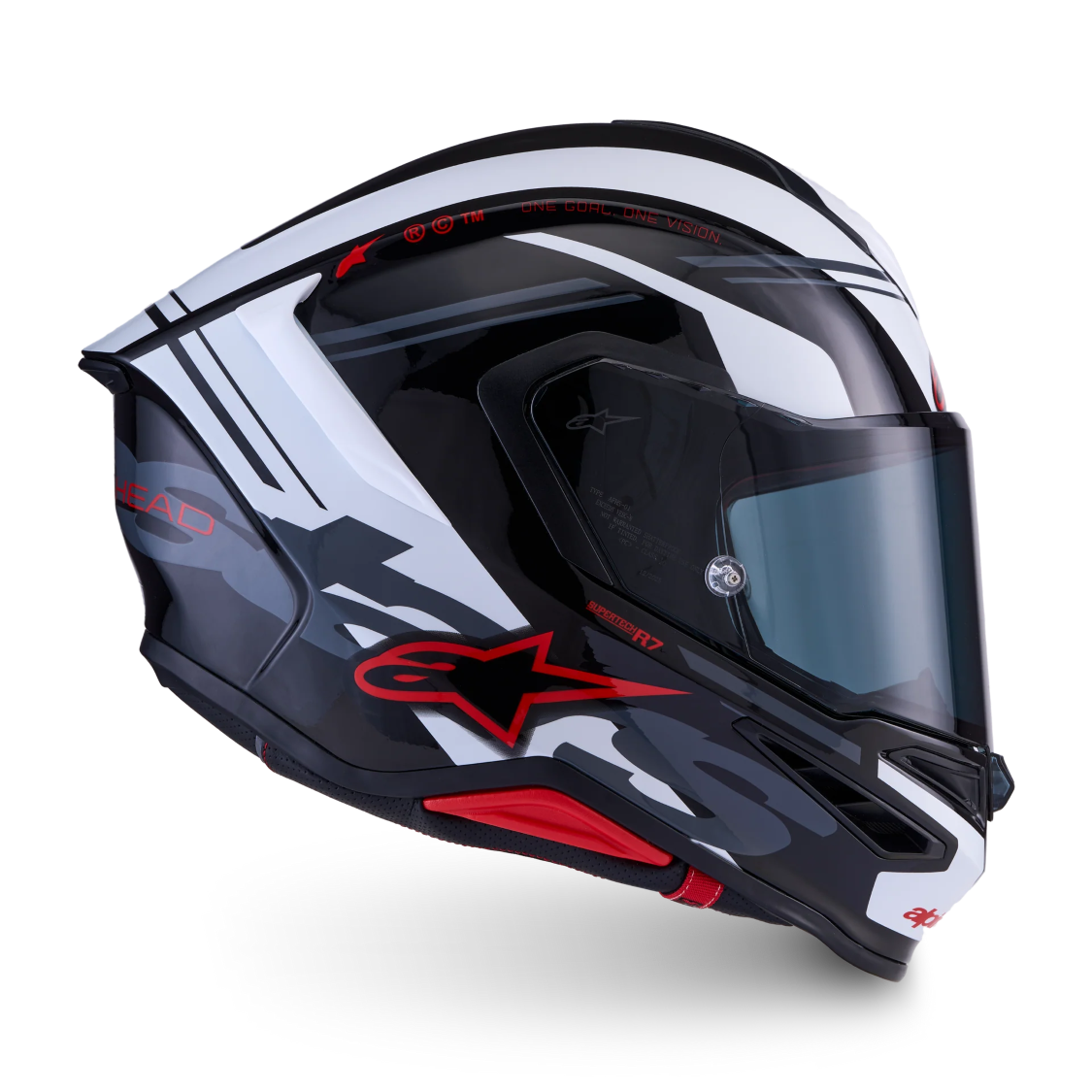 Alpinestars S-R7 A-Core Gloss Black/White/Red Helmet