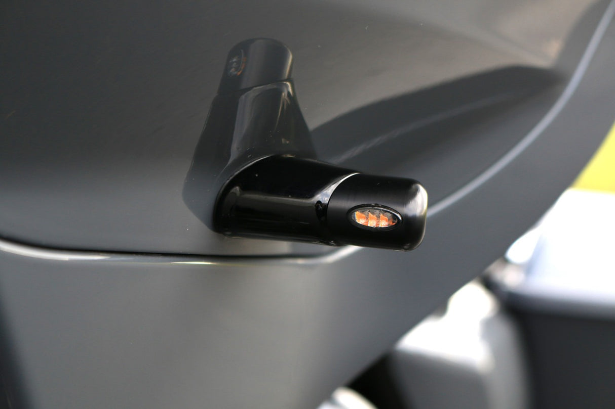 Kodlin KM-K68459 Front Turn Signals Mini Elypse Amber Smoked Black for Harley-Davidson Road Glide 15-23/Low Rider ST 22-25