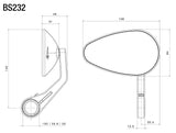 Rizoma Reverse Radial Bar End Mirror Silver (Each)