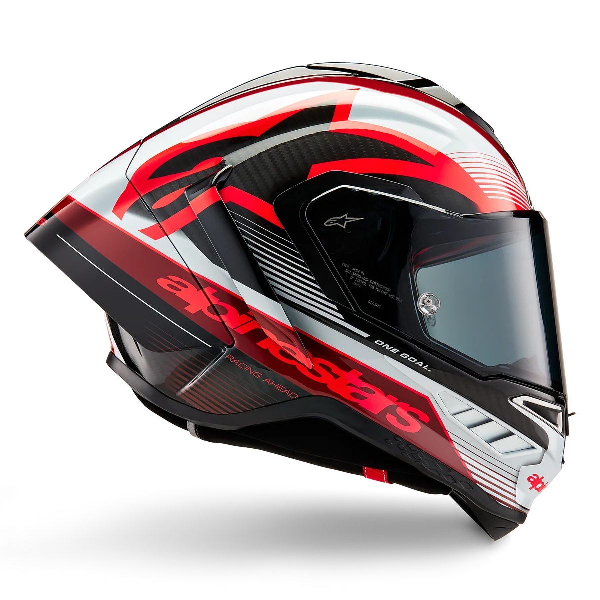Alpinestars Supertech R10 Team Gloss Black Carbon/Red/White Helmet