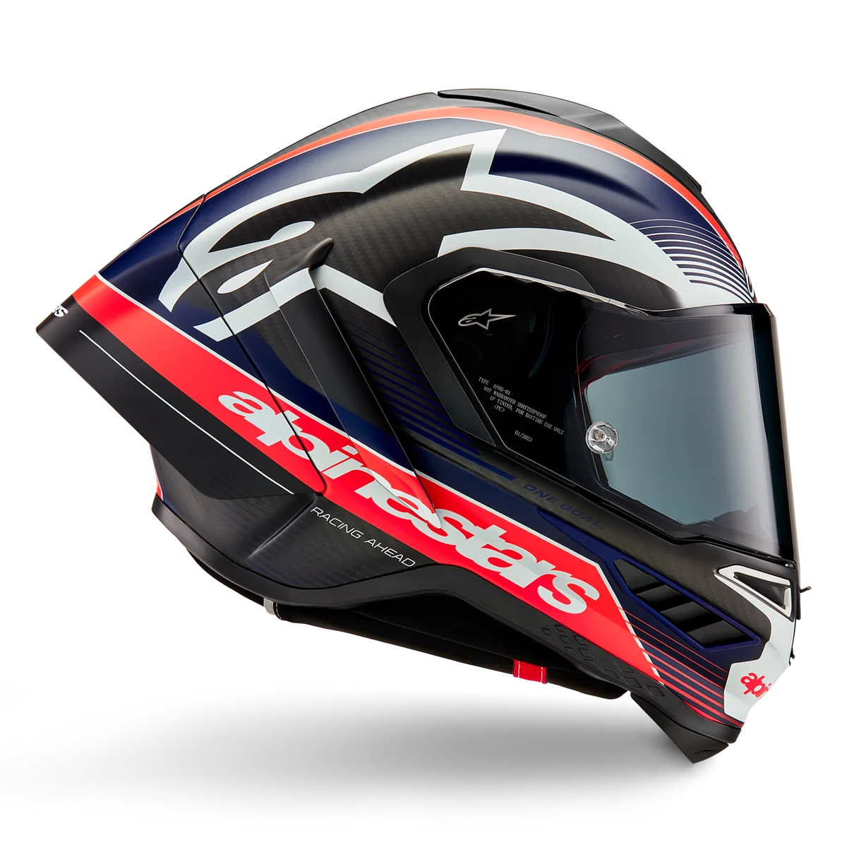 Alpinestars Supertech R10 Team Matte Black Carbon/Red Fluro/Blue Helmet