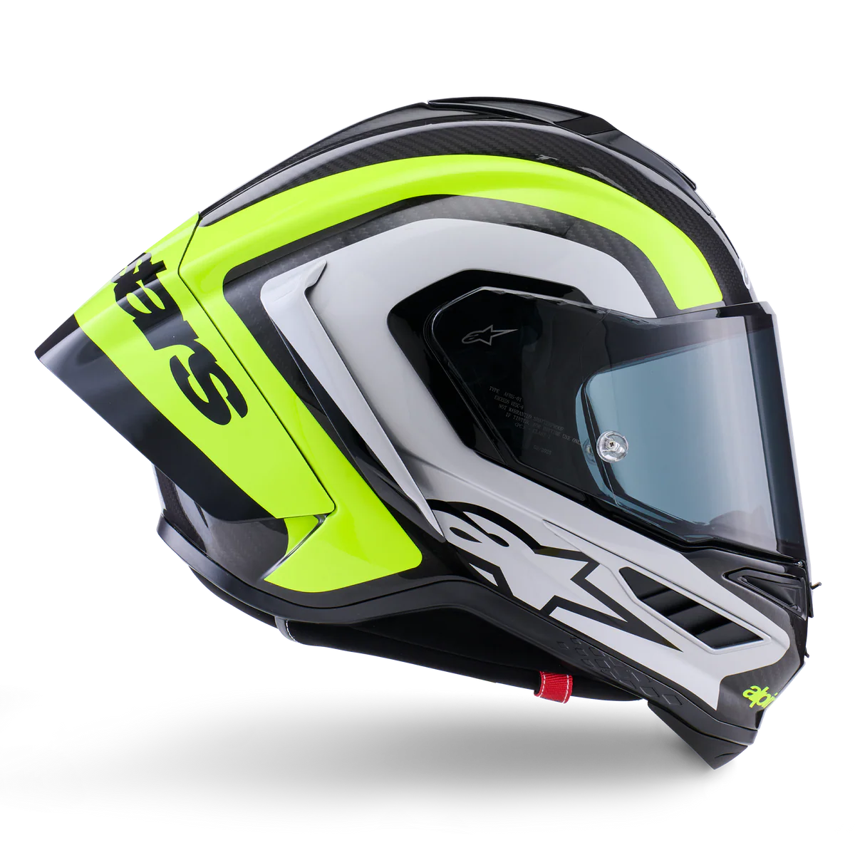 Alpinestars Supertech R10 Arius Gloss Black/Silver/Fluro Yellow Helmet