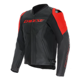 Dainese Racing 5 Black/Black/Fluro Red Perforated Leather Jacket
