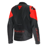 Dainese Racing 5 Black/Black/Fluro Red Perforated Leather Jacket