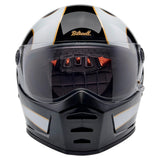 Biltwell Lane Splitter Gloss Black/White Flames Helmet