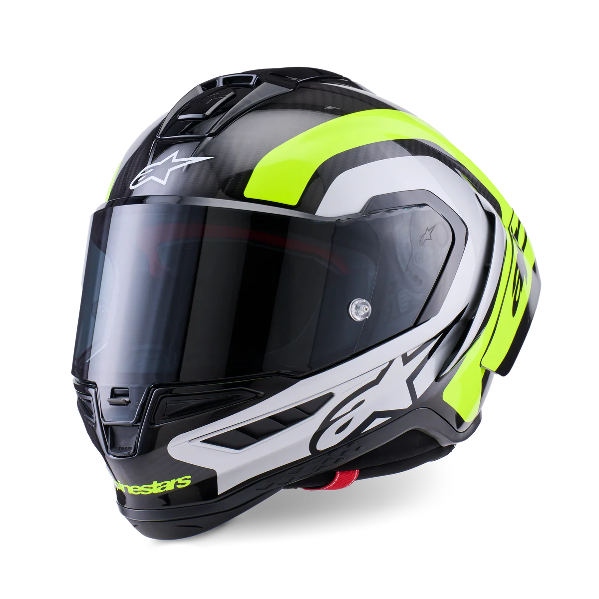 Alpinestars Supertech R10 Arius Gloss Black/Silver/Fluro Yellow Helmet