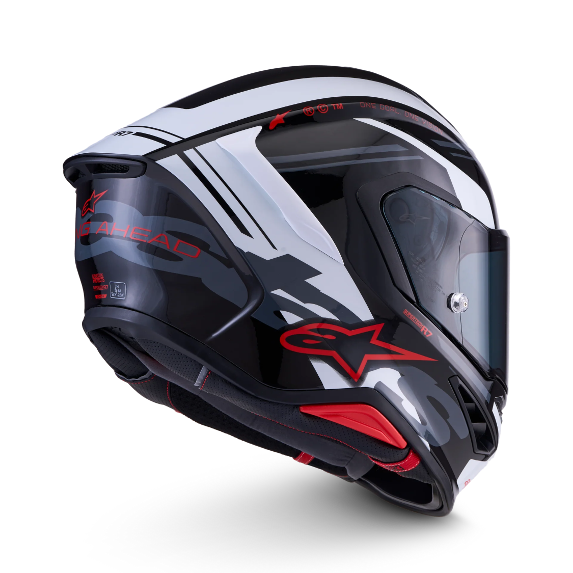 Alpinestars S-R7 A-Core Gloss Black/White/Red Helmet