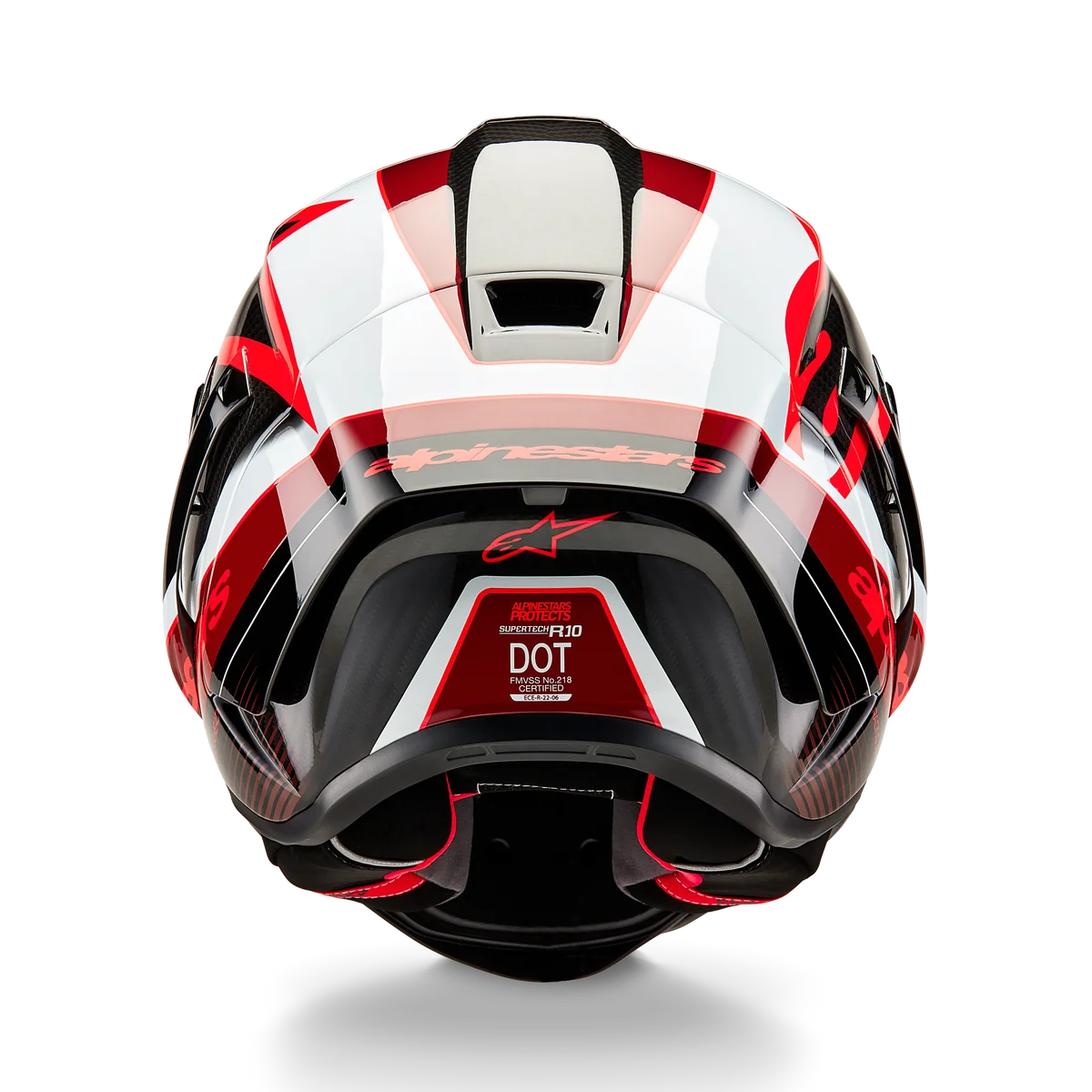 Alpinestars Supertech R10 Team Gloss Black Carbon/Red/White Helmet