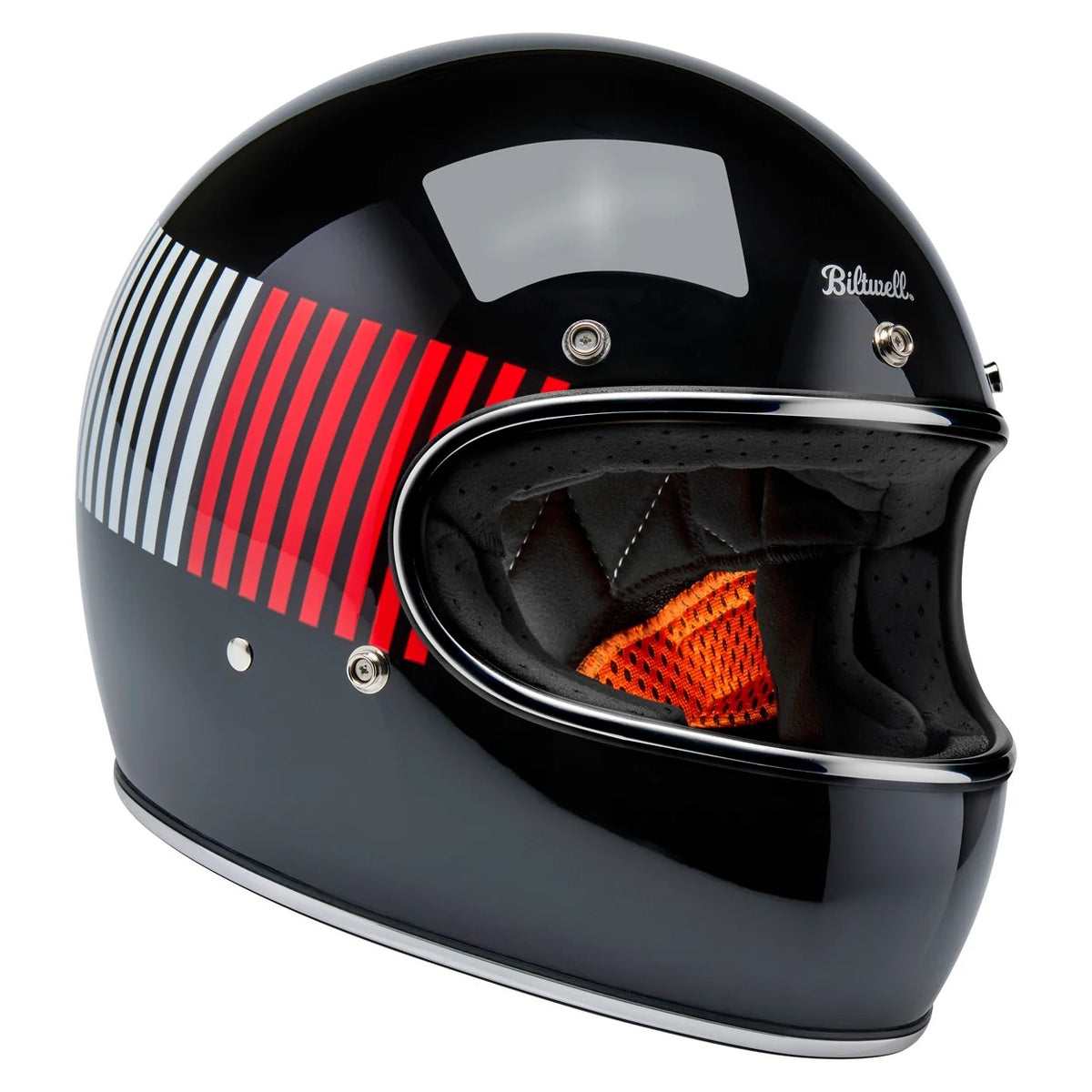 Biltwell Gringo Raceflow Gloss Black/Red/White/Blue Helmet