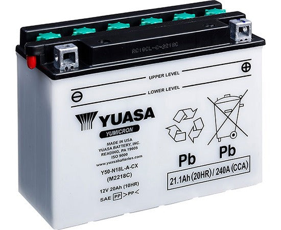 Yuasa Y50-N18L-A-CX Yumicron CX Series 12V 20Ah/260CCA Battery
