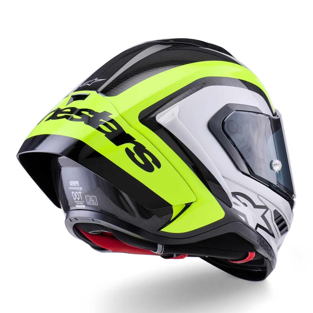 Alpinestars Supertech R10 Arius Gloss Black/Silver/Fluro Yellow Helmet