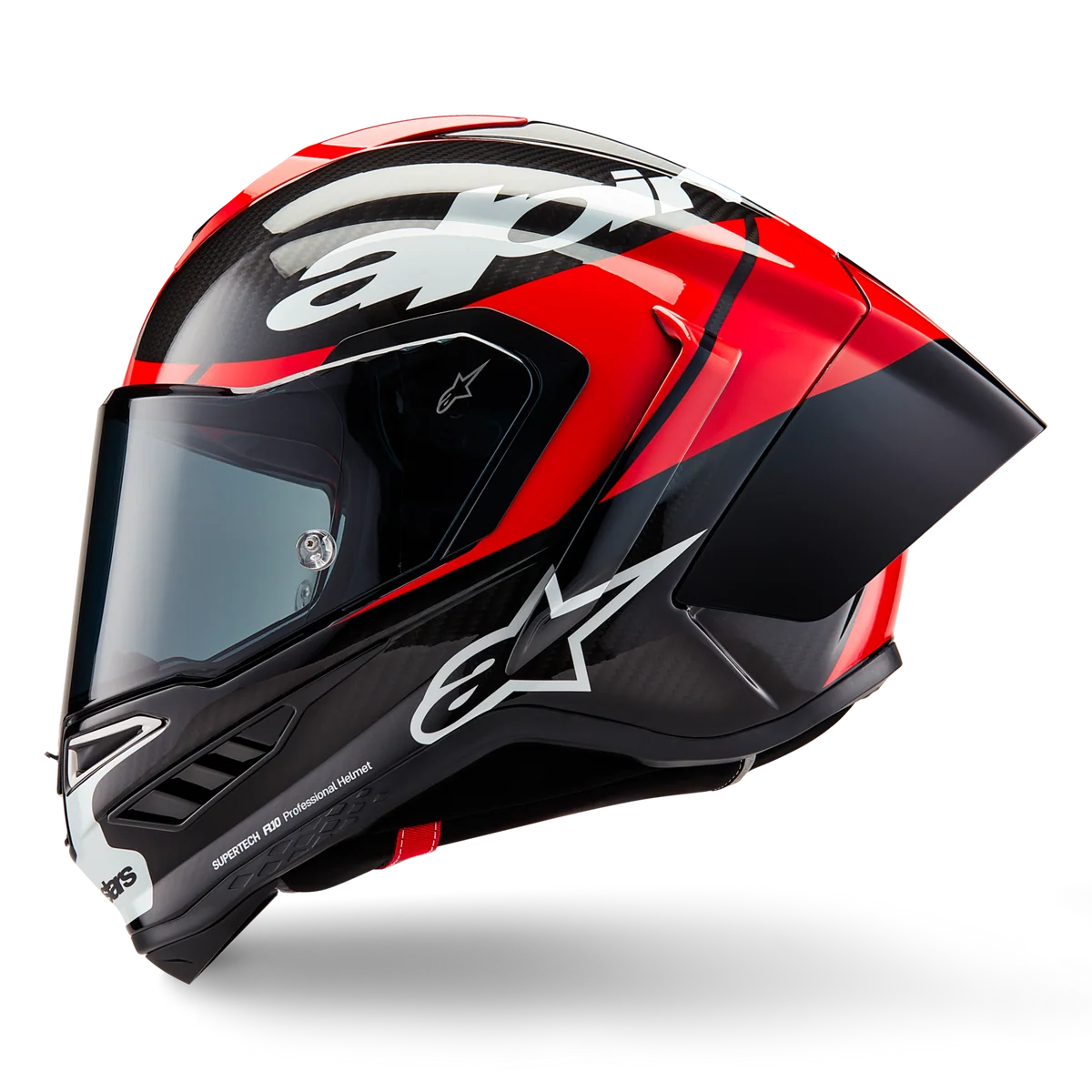 Alpinestars Supertech R10 Element Gloss Black Carbon/Bright Red/White Helmet