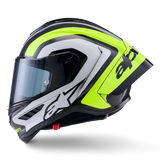 Alpinestars Supertech R10 Arius Gloss Black/Silver/Fluro Yellow Helmet