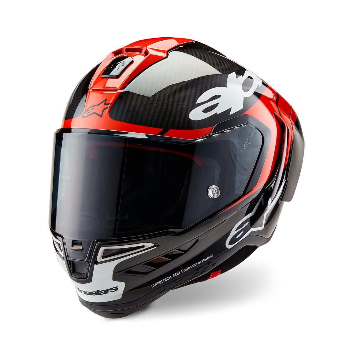 Alpinestars Supertech R10 Element Gloss Black Carbon/Bright Red/White Helmet