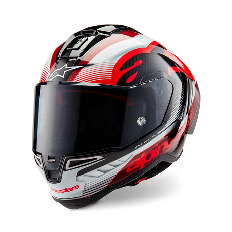 Alpinestars Supertech R10 Team Gloss Black Carbon/Red/White Helmet