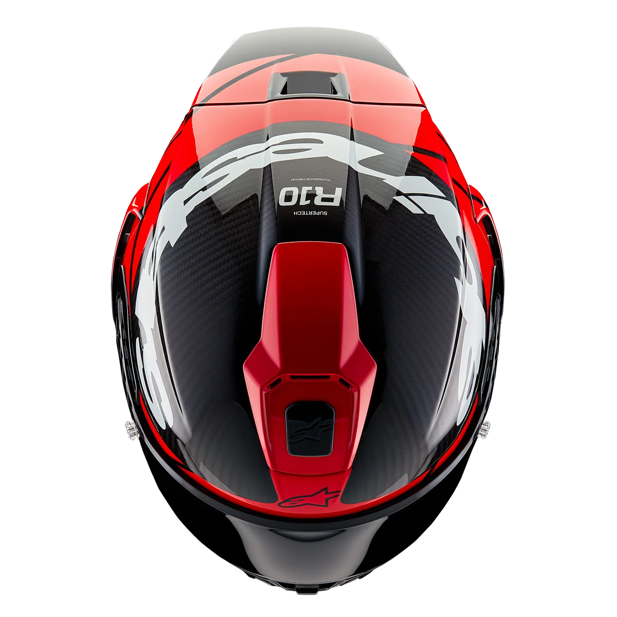Alpinestars Supertech R10 Element Gloss Black Carbon/Bright Red/White Helmet