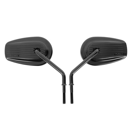 Thrashin Supply TS-TSC-2816-1 Billet Mini Mirrors Finned Black