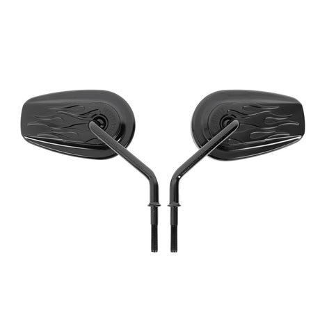 Thrashin Supply TS-TSC-2815-1 Billet Mini Mirrors Flame Black