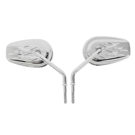Thrashin Supply TS-TSC-2815-3 Billet Mini Mirrors Flame Chrome