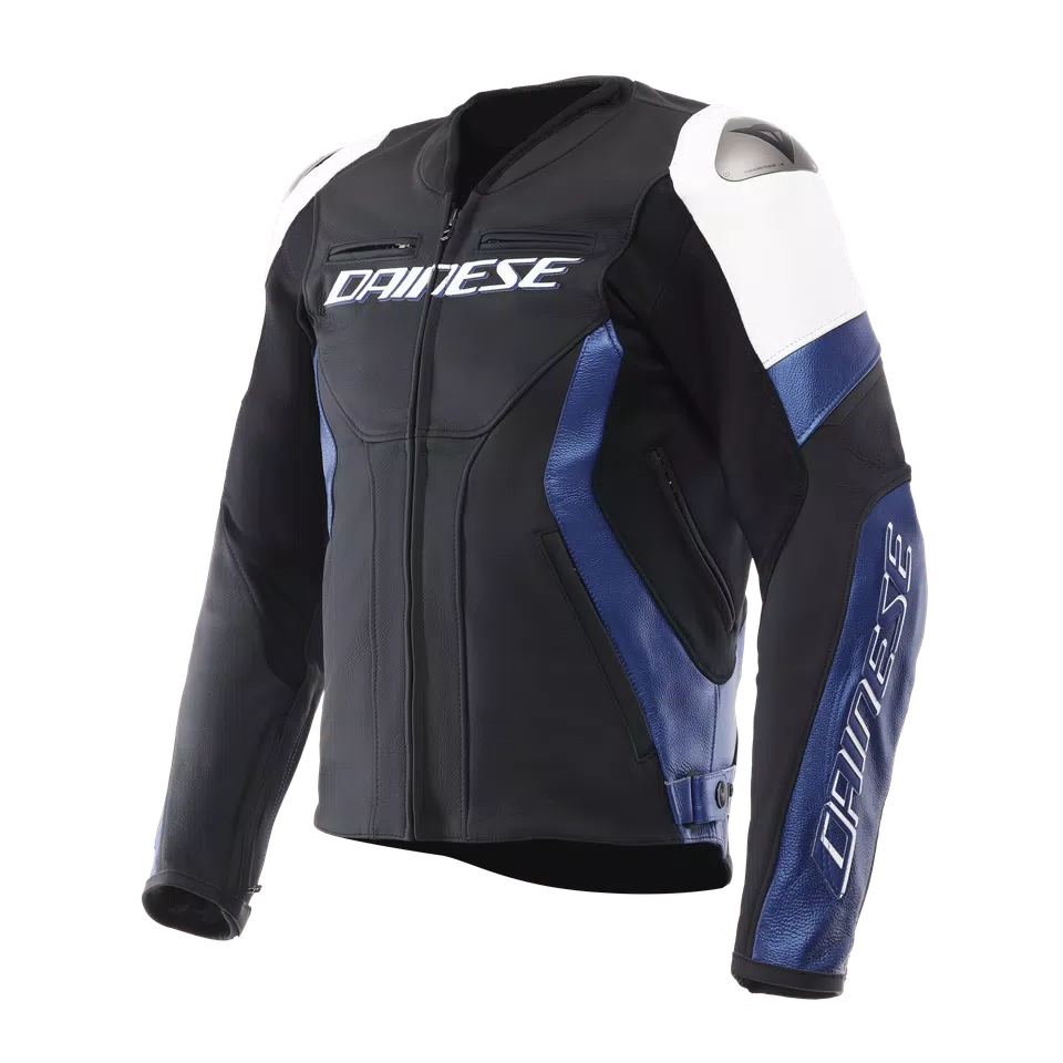 Dainese Racing 5 White/Blue/Black Leather Jacket