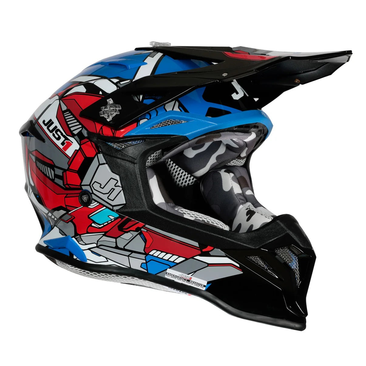 Just1 J39 Suppressor Gloss Red/Blue/Black Helmet