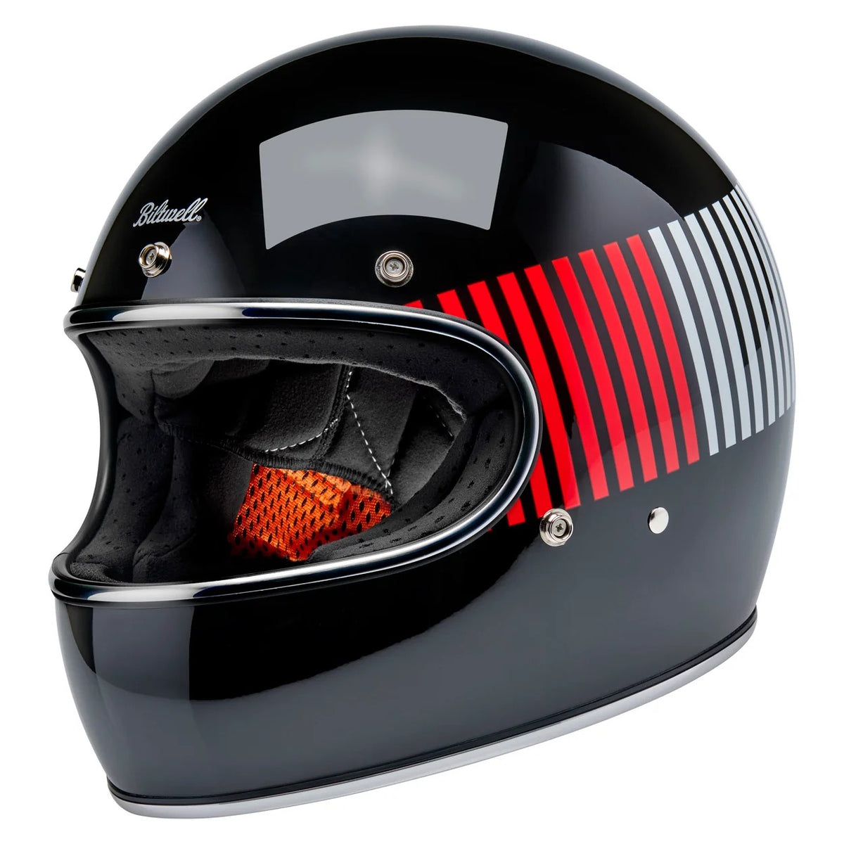 Biltwell Gringo Raceflow Gloss Black/Red/White/Blue Helmet