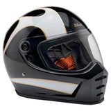 Biltwell Lane Splitter Gloss Black/White Flames Helmet
