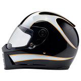 Biltwell Lane Splitter Gloss Black/White Flames Helmet