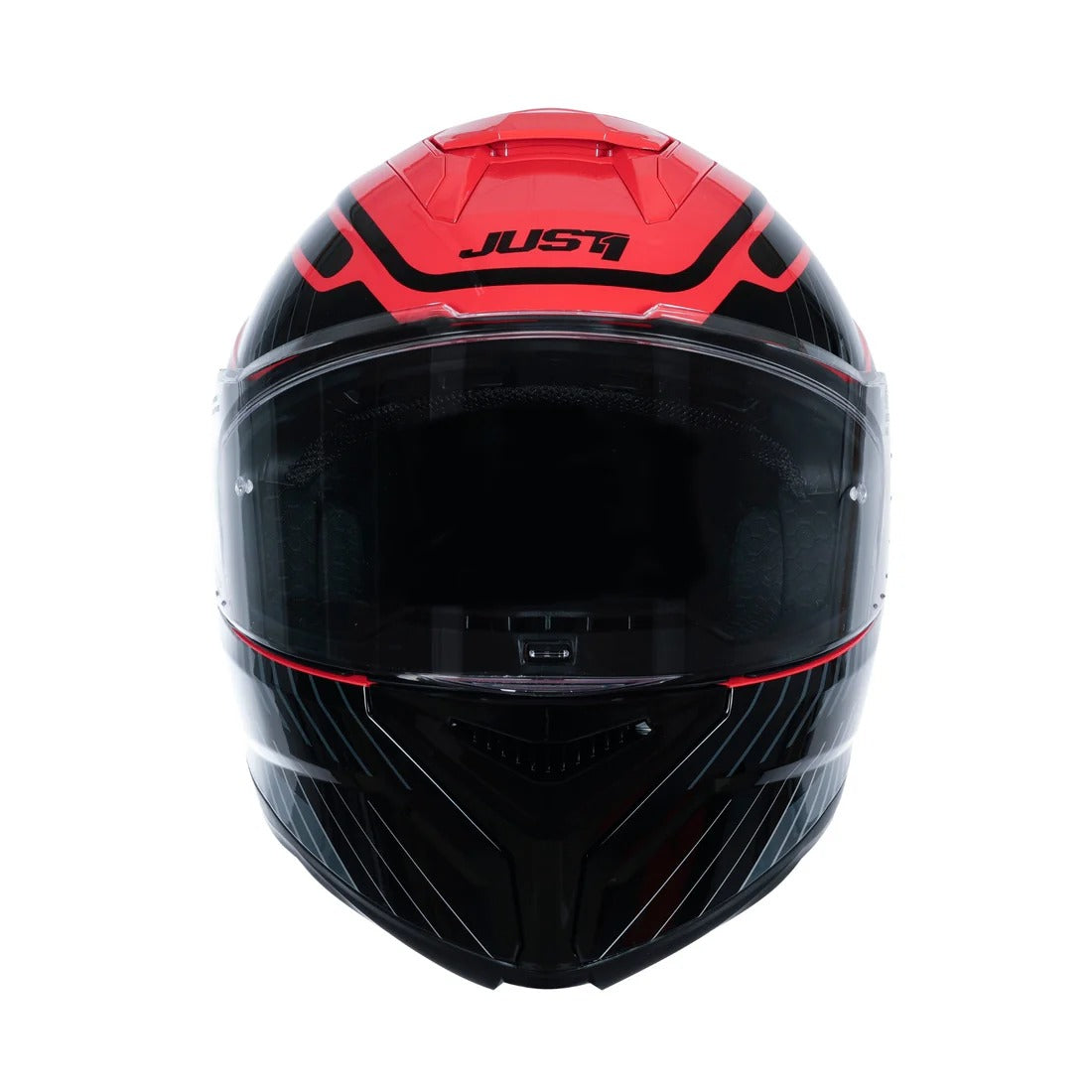 Just1 J-STR Tactical Gloss Silver/Red Helmet