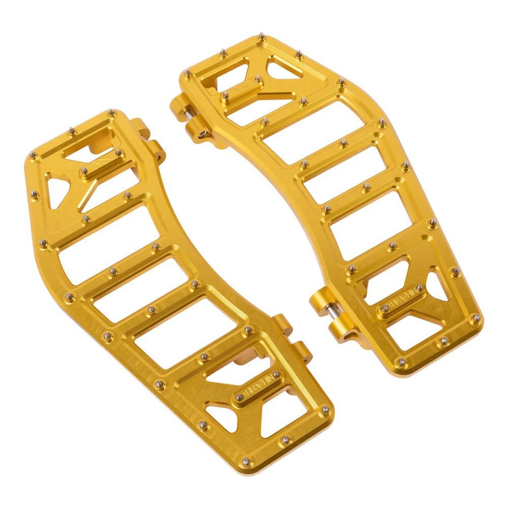 Thrashin Supply TS-TSC-2219-5 Aggressor Rider Floorboards Gold for Harley-Davidson Touring 82-16/FL Softail 86-17/Dyna Switchback 12-16