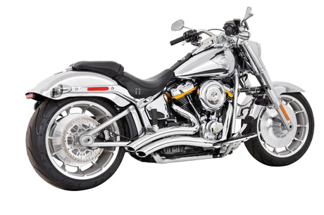 Freedom Performance FPE-HD02674 Sharp Curve Radius Exhaust Chrome w/Chrome Slash End Caps for Harley-Davidson Softail Breakout/Fat Boy 18-Up