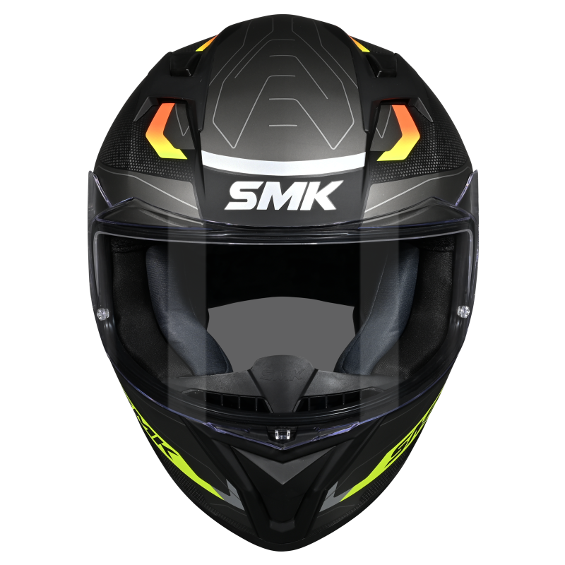 SMK Stellar Sport Flight Matte Black/Grey/Yellow MA264 Helmet