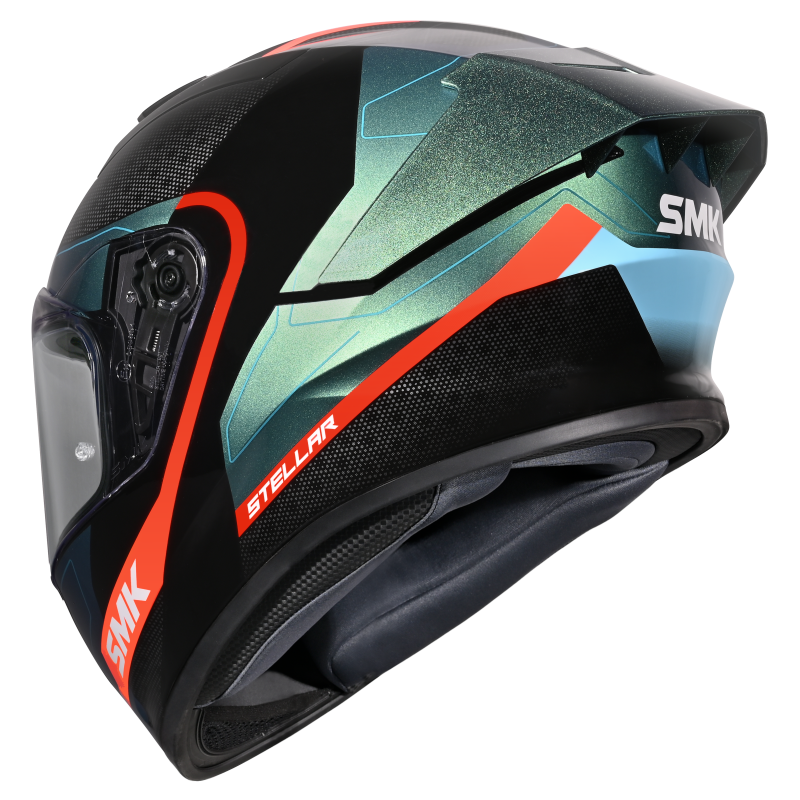 SMK Stellar Sport Flight Gloss Black/Blue/Orange GL257C Helmet